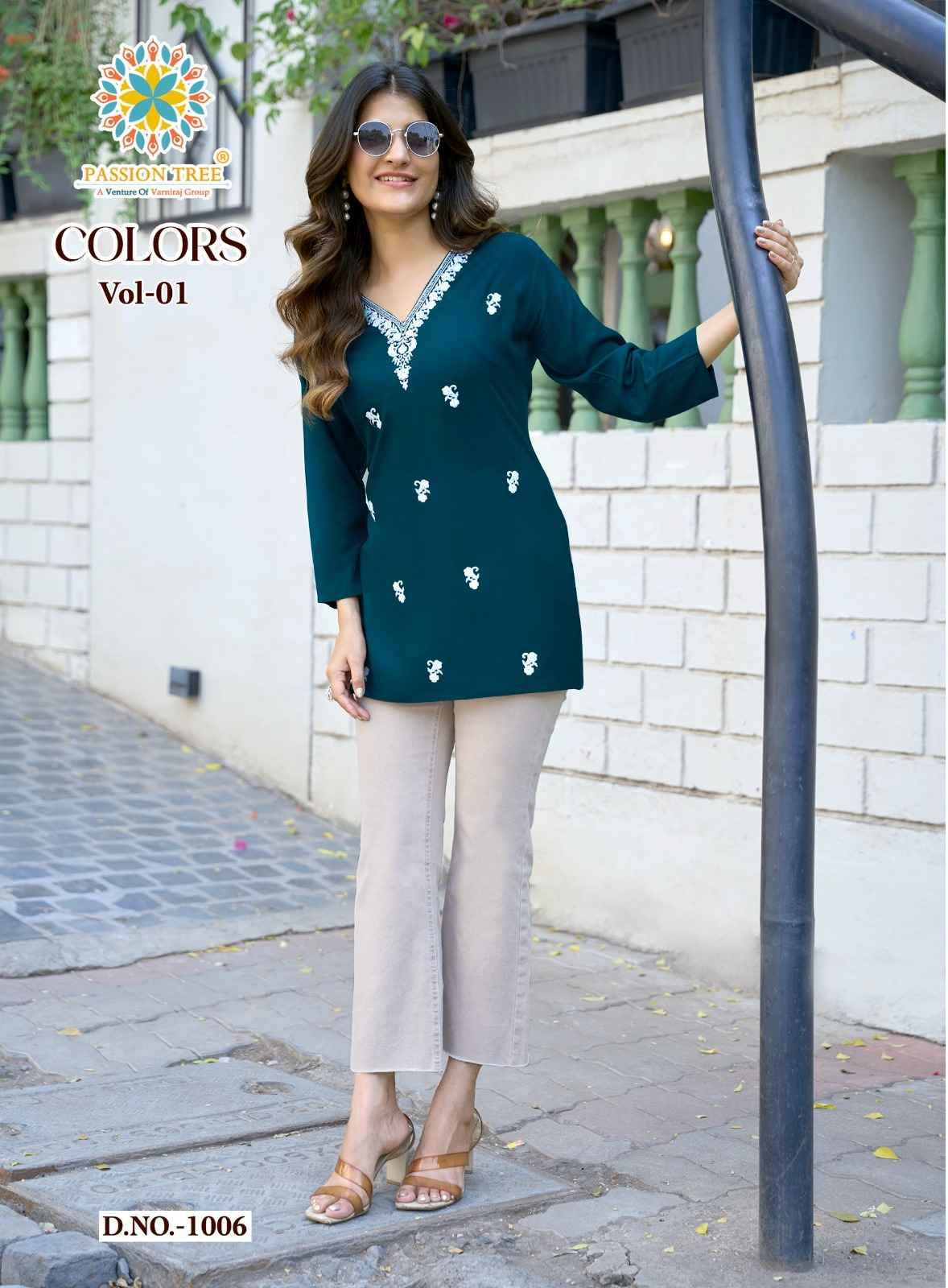 COLORS VOL-1 By PASSION TREE 1001 To 1008 Series  Designer Ethnic Wear Collection Rayon Tops At Wholesale Price